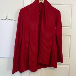 INC waterfall red cardigan sweater medium